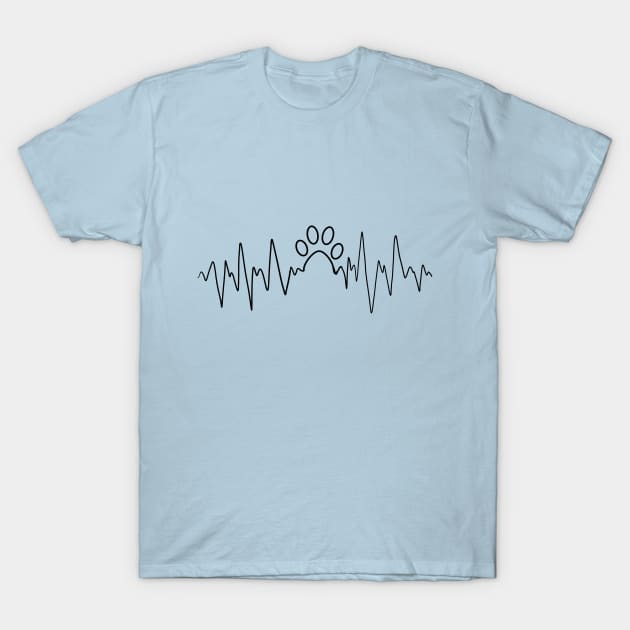 Paw Print Heartbeat T-Shirt by alisadesigns